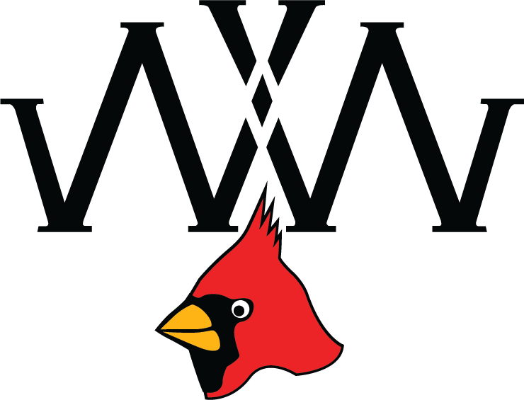Westcliff and Westcliff West neighborhood emblem with black W letters and a red cardinal.